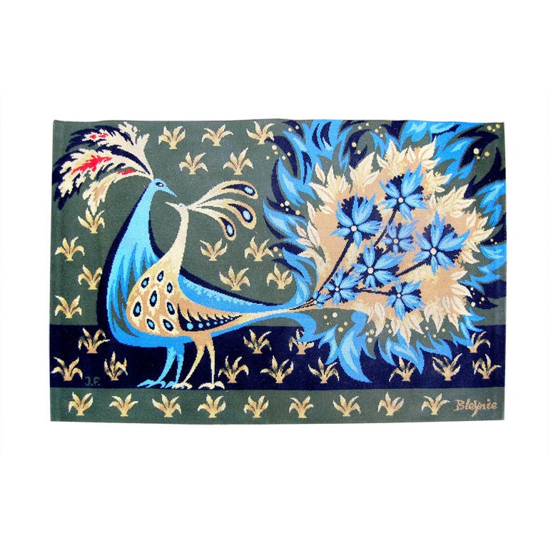 Tapisserie française tissée du milieu du siècle dernier par Claude Bleynie