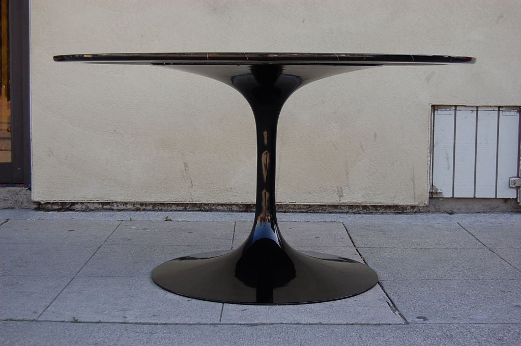 American Black Pedestal Tulip dining table  by Eero Saarinen