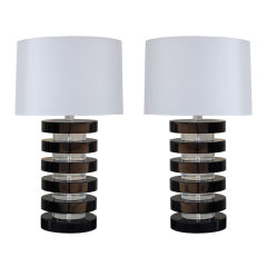 A Pair of  Huge Table  Lamps after Karl Springer