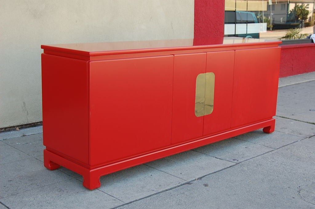 Stunning Dresser Credenza in Red Lacquer