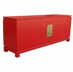 Stunning Dresser Credenza in Red Lacquer