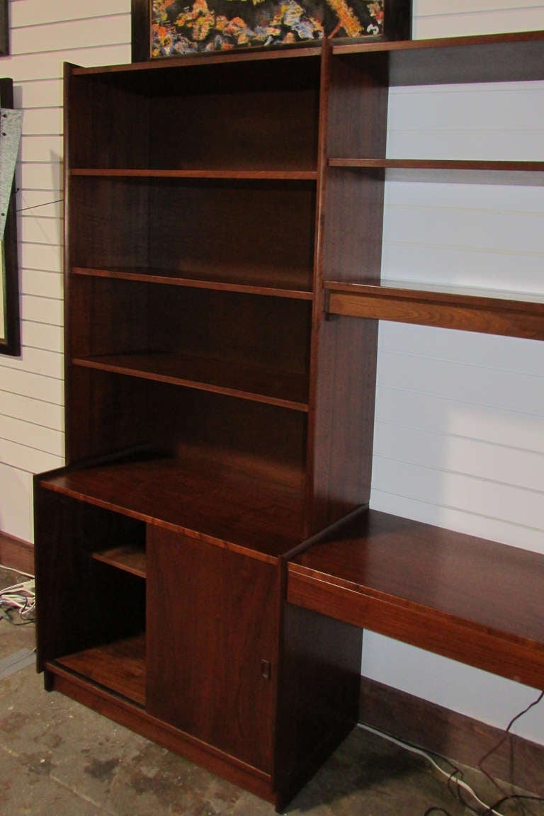 Danish Modern Wall Unit with Desk In Excellent Condition In Pasadena, CA