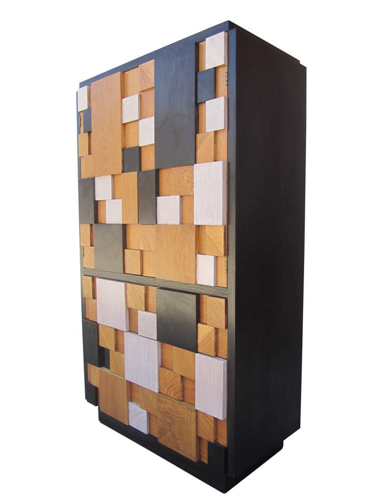 American Brutalist Cabinet with Drawers by Lane