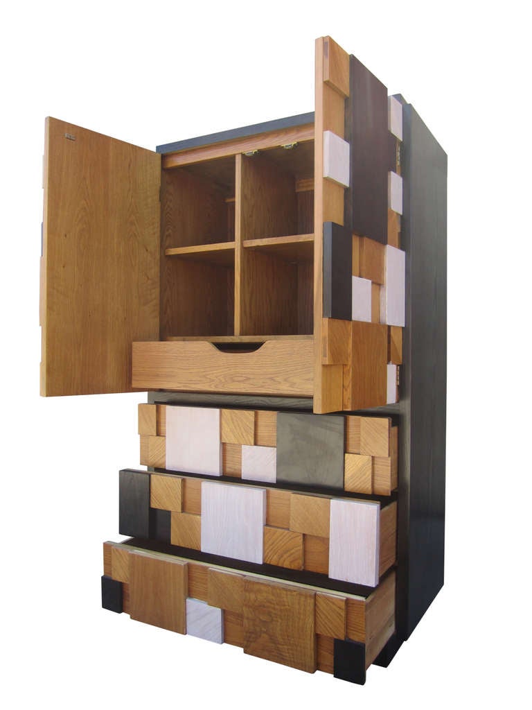 Late 20th Century Brutalist Cabinet with Drawers by Lane