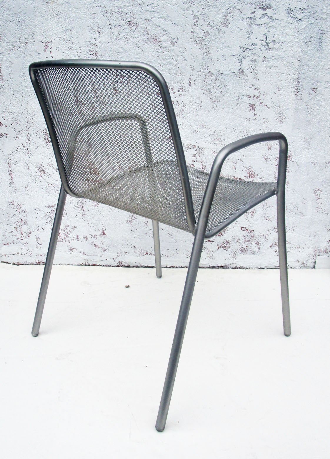 Late 20th Century Set of Six Mesh Aluminum  Chairs