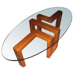 Architectural  Blond  Mahogany  Coffee  Table
