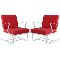 A Set of 2 Outdoor Lounge Chairs