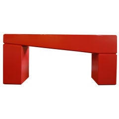Sculptural Red Lacquered Console
