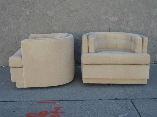 Upholstery A Pair of Barrel Swivel Chairs