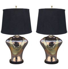 Vintage A Pair of Elegant Bust Table Lamps