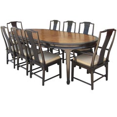 A Set of 8 Chairs and a Dining Table by Thomasville