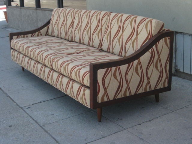 Classic Walnut Three Seat Sofa