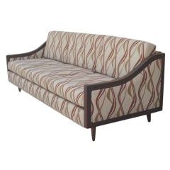 Classic Walnut Three Seat Sofa