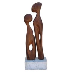 Tall Wood Sculpture by a Californian Artist