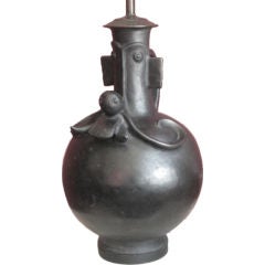 Mid-Century Huge Whimsical Ceramic Lamp