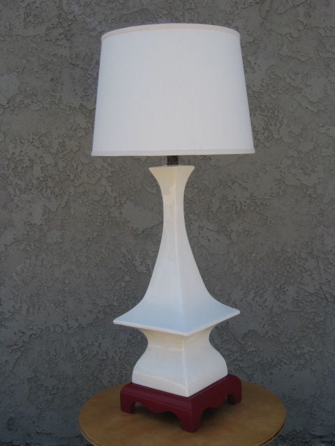 Mid-20th Century Tall Asian Inspired Table Lamp signed Don Loper