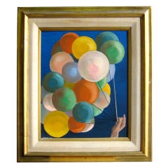 Oil Painting of Balloons Signed Tuklaj