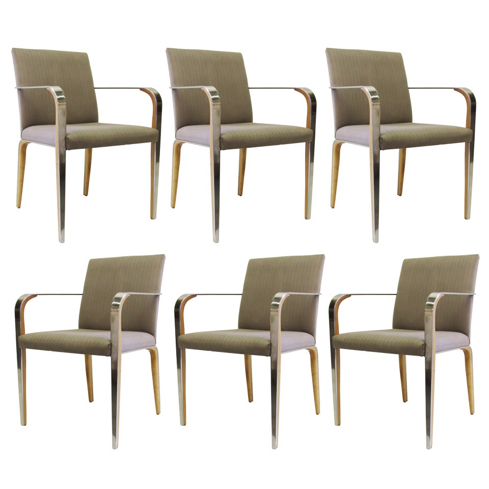 "Aria" Armchairs by Mark Goetz for Bernhardt Design, Set of Six