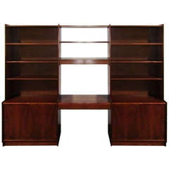 Vintage Danish Modern Wall Unit with Desk