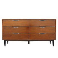 Walnut Six Drawer Dresser by American of Martinsville