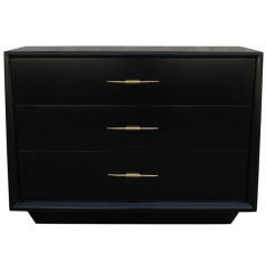 Black Lacquer Chest of Drawers by American of Martinsville