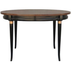 Elegant Walnut and Black Lacquer Dining Table
