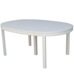 Mid-Century Elegant White Lacquer Dining Table