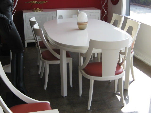 Set of Eight White Lacquer Gondola  Chairs by Pietro Costantini In Excellent Condition In Pasadena, CA
