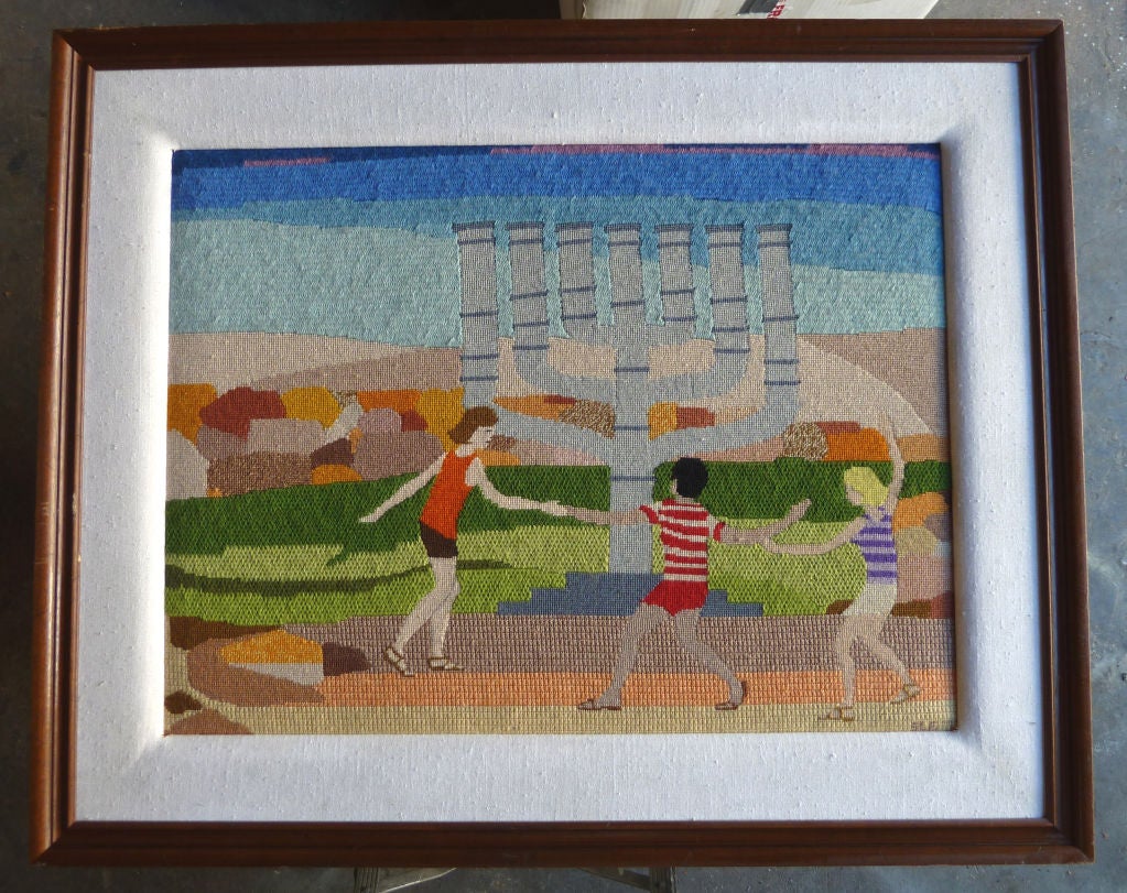 Colorful Gros Point Tapestry