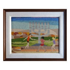 Colorful Gros Point Tapestry