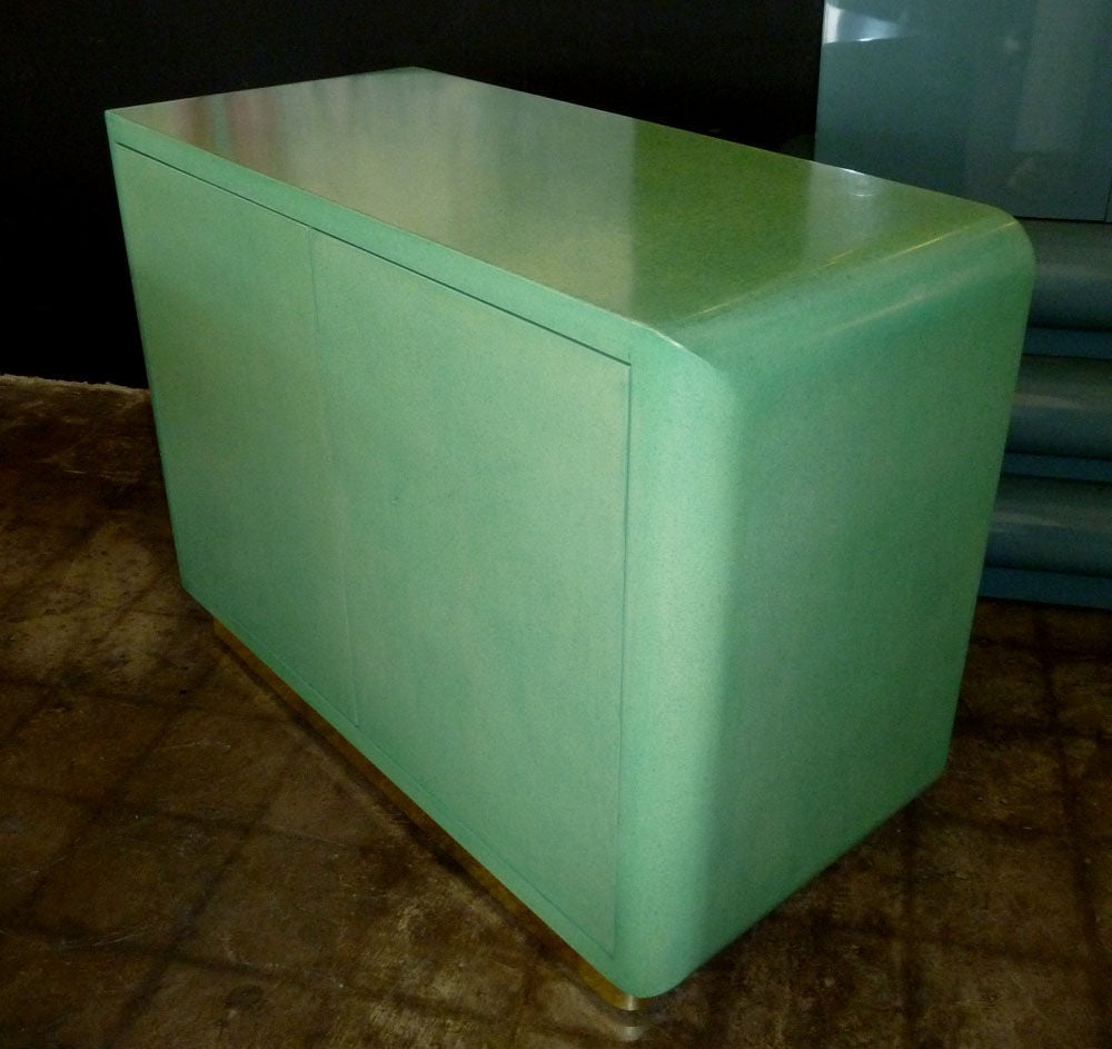 Late 20th Century Amazing Set  Jade Green Lacquer Cabinet