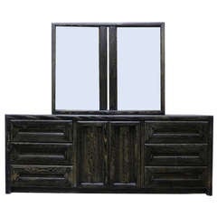 Cerused Nine Drawer Dresser with Twin Mirrors by Lane 2