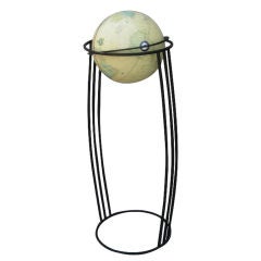 Terrestrial  Globe on Wrought Iron Stand