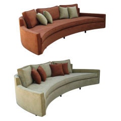 A Pair of Custom Order Curved Sofas by Harvey Probber