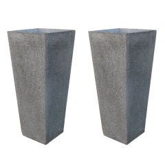 A Pair of 3 Foot Tall Architectural Terazzo Planters