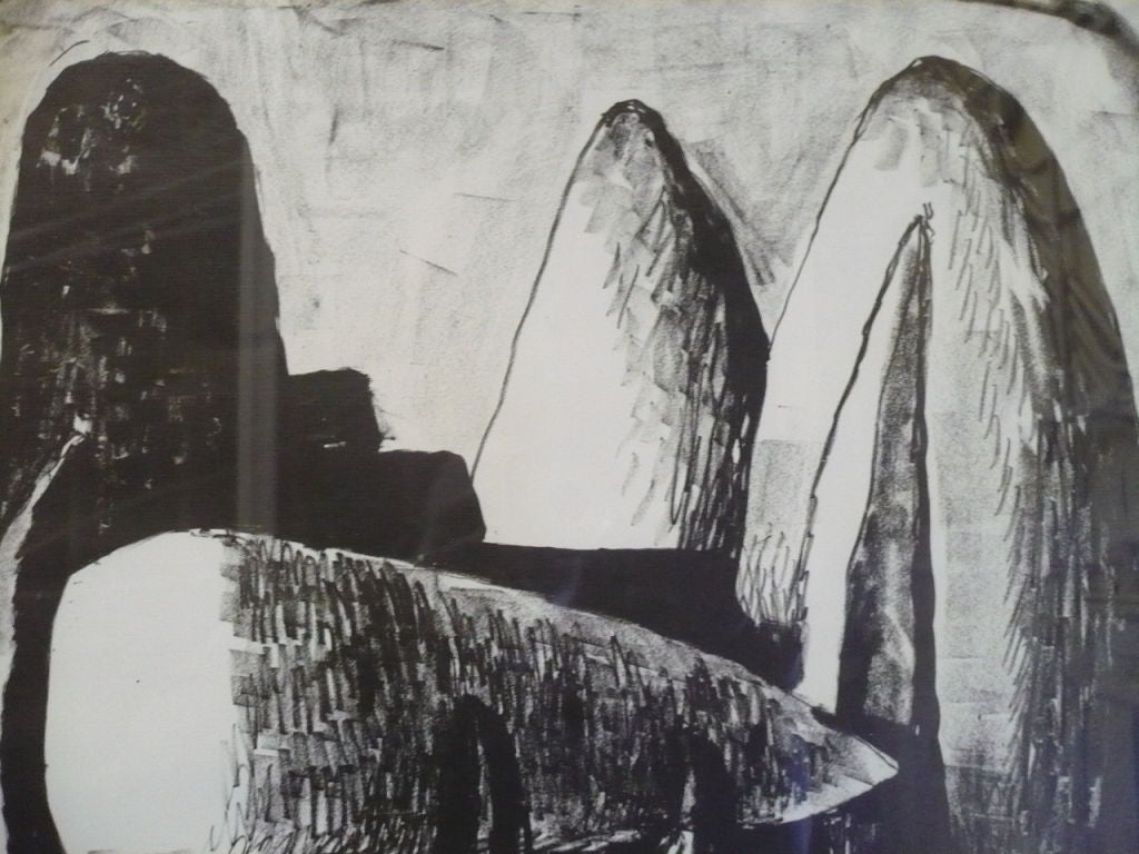 Italian Midcenutry Impressive Abstract Lithograph by Salvadore Fiume In Excellent Condition In Pasadena, CA