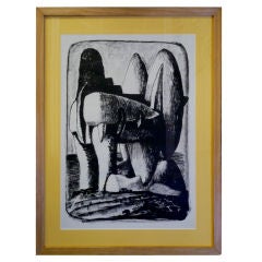 Italian Mid-Cenutry Impressive Abstract Lithograph by Salvadore Fiume 9