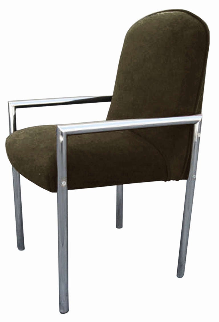 Very comfortable conference or dining chairs in tubular chrome.
