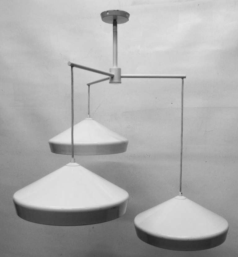 Unusual Pendant Light with Three Tiered Fixtures