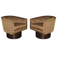 Pair of  Swivel Chairs after Milo Baughman