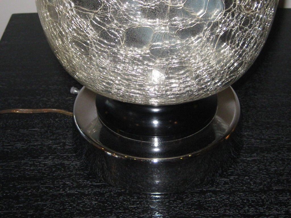 American Mid-Century Crakled Mercury Glass Table Lamp