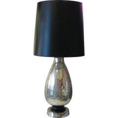 Mid-Century Crakled Mercury Glass Table Lamp