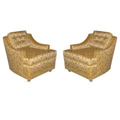 A Pair of  Lounge Chairs on Casters