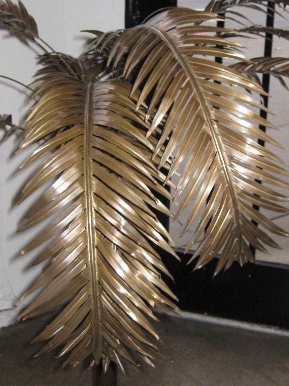 Decorative  Brass Palm Tree In Excellent Condition In Pasadena, CA