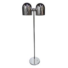Two Rotating Shade Chrome Floor Lamp