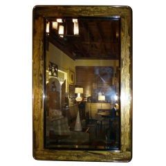 Acid Etched Brass Mirror by Berhard Rohne for Mastercraft