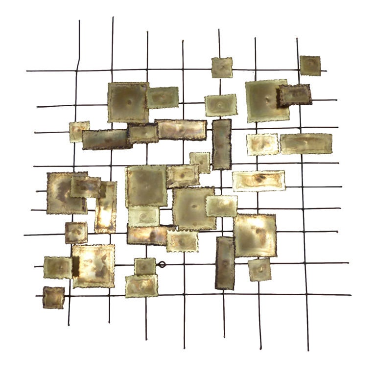 Graphic Brass Wall Sculpture