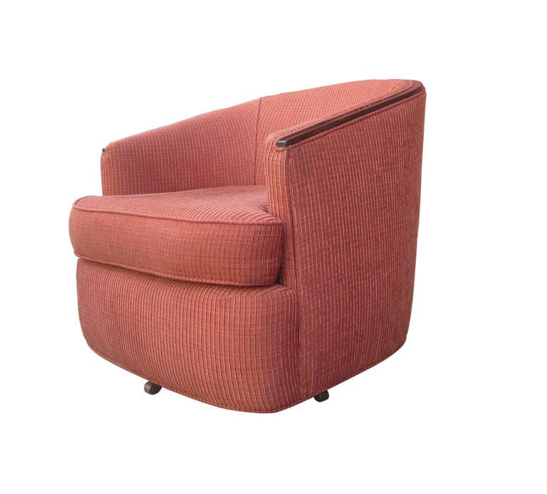 swivel chair with wood trim
