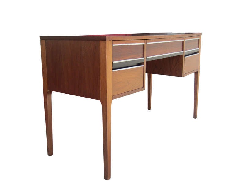 American Compact Mid-Century Desk in Walnut