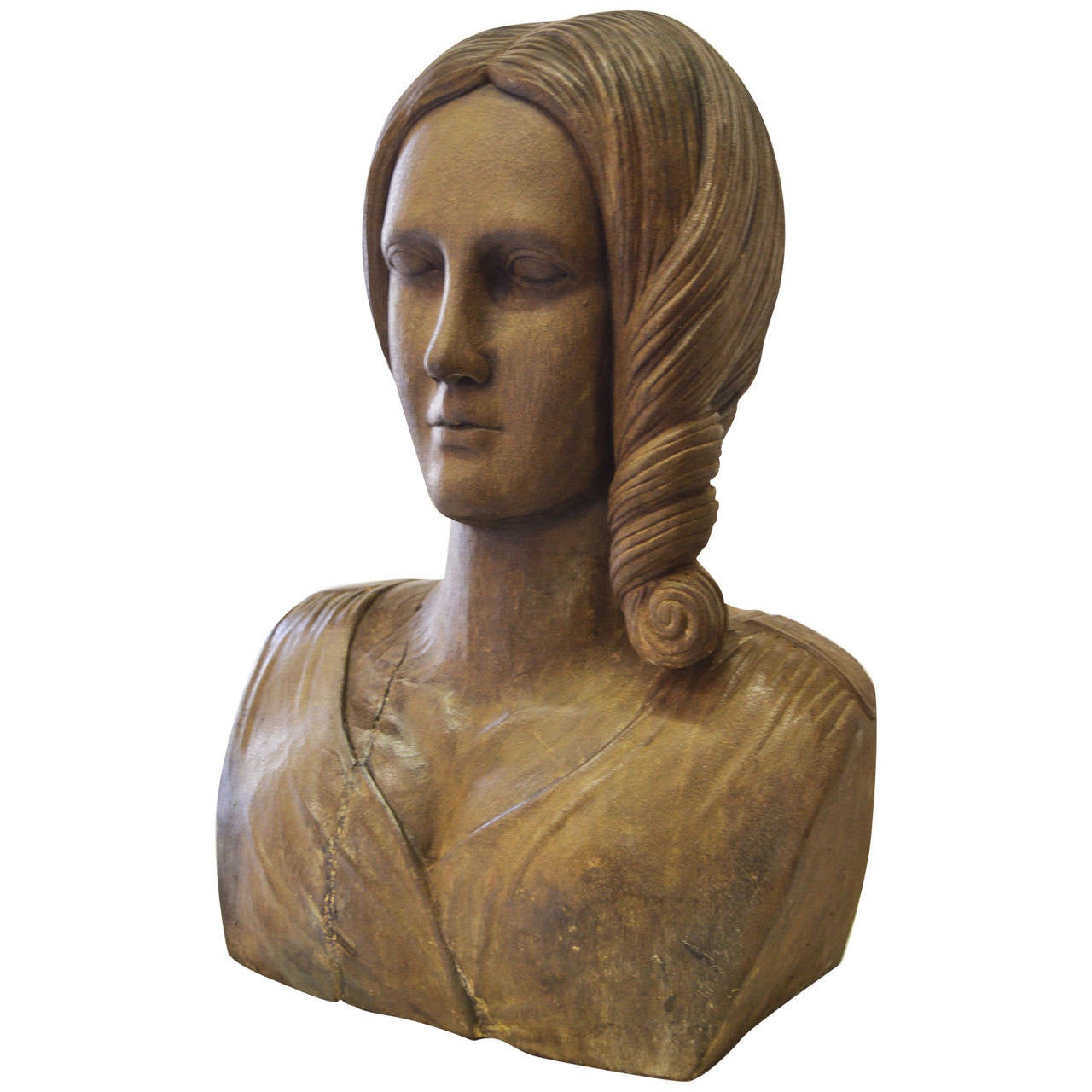 Art Deco Wood Sculpture at 1stdibs